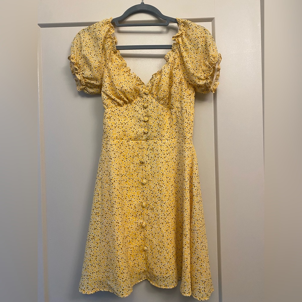 Yellow floral dress